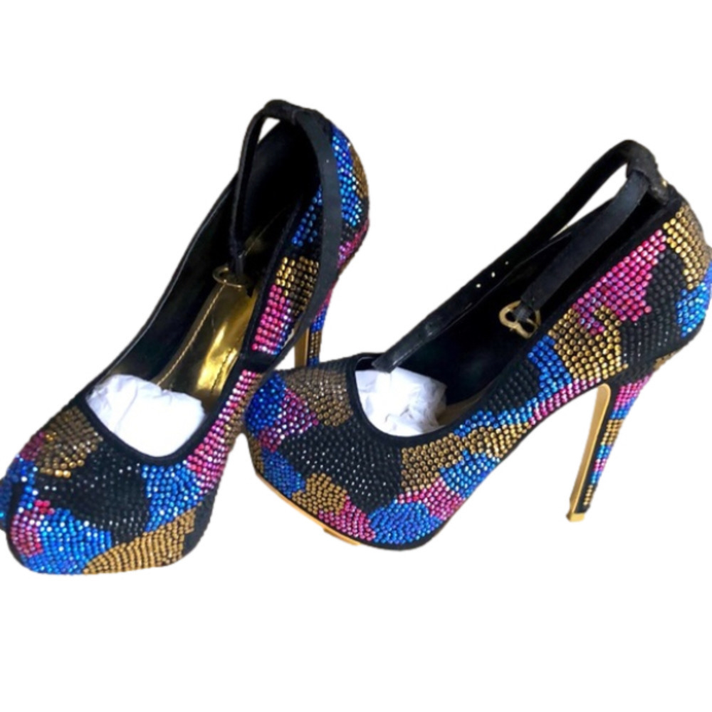 COLORFUL rhinestone Chrystal heels